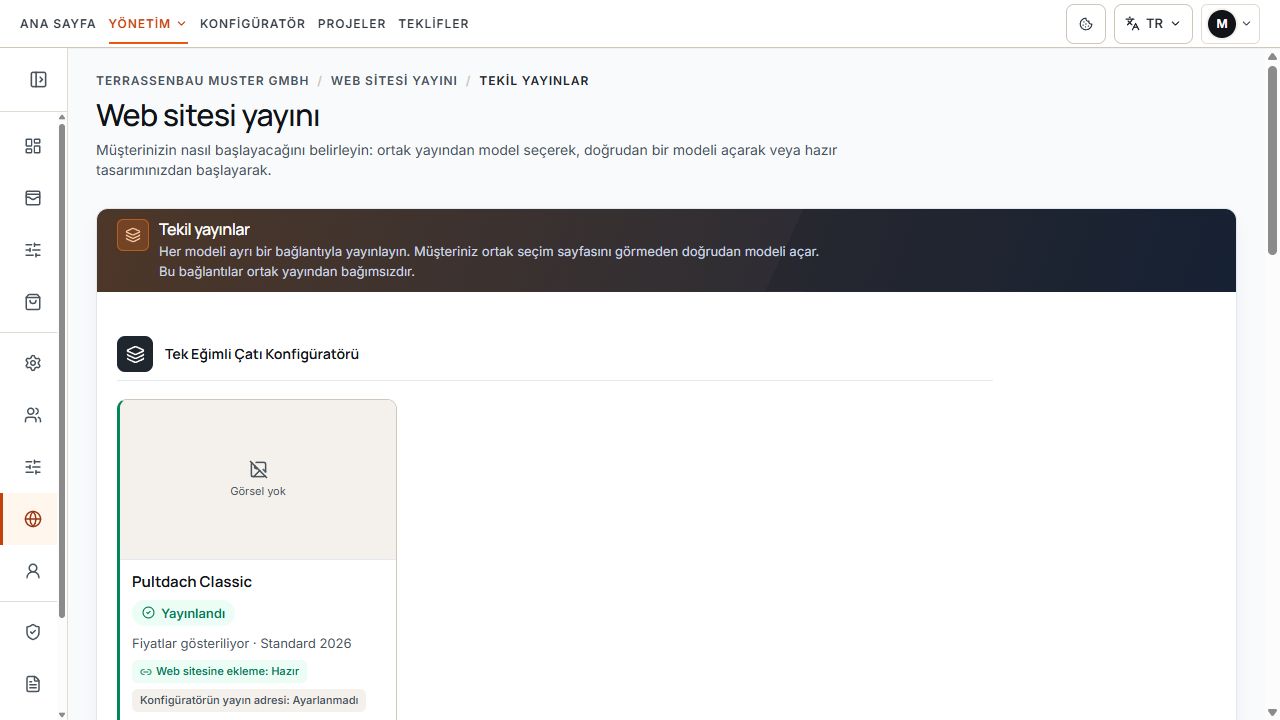 Durum ve fiyat bilgisi bulunan tekil model varyantı yayını.